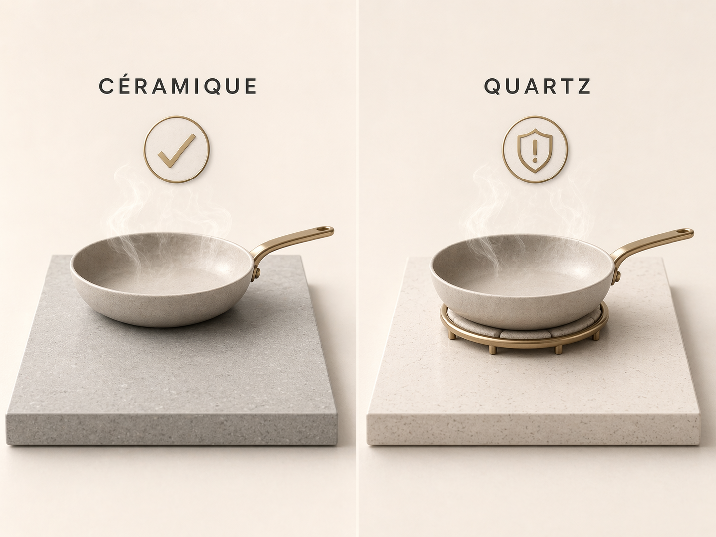 Comparatif céramique et quartz face à la chaleur