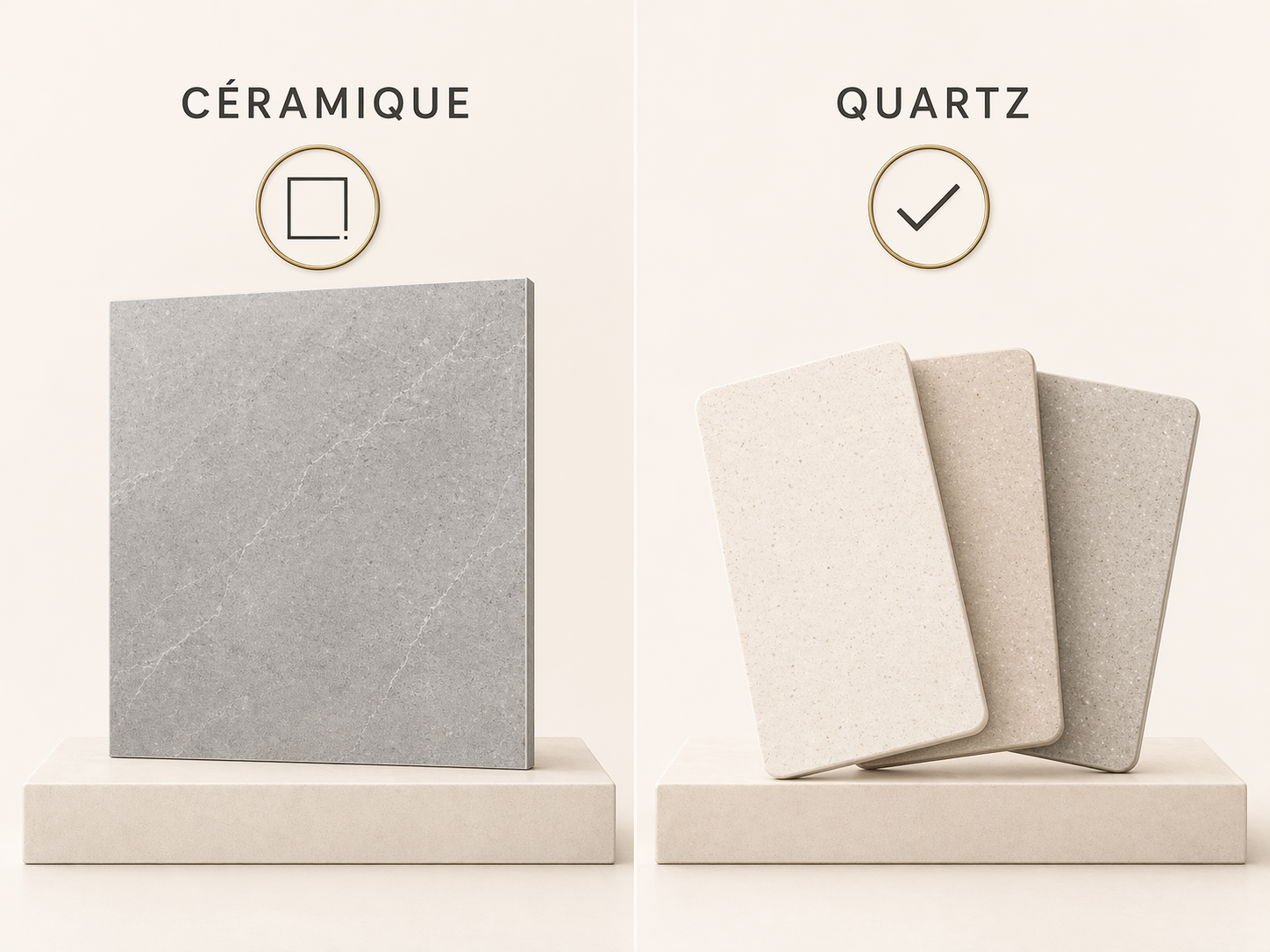 Comparatif céramique et quartz pour le rendu visuel
